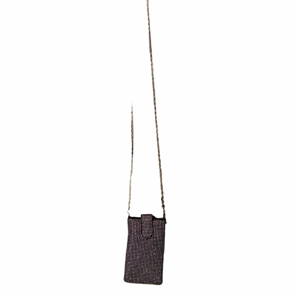 Halle crystal encrusted black crossbody sparking detachable chain mini Bag.